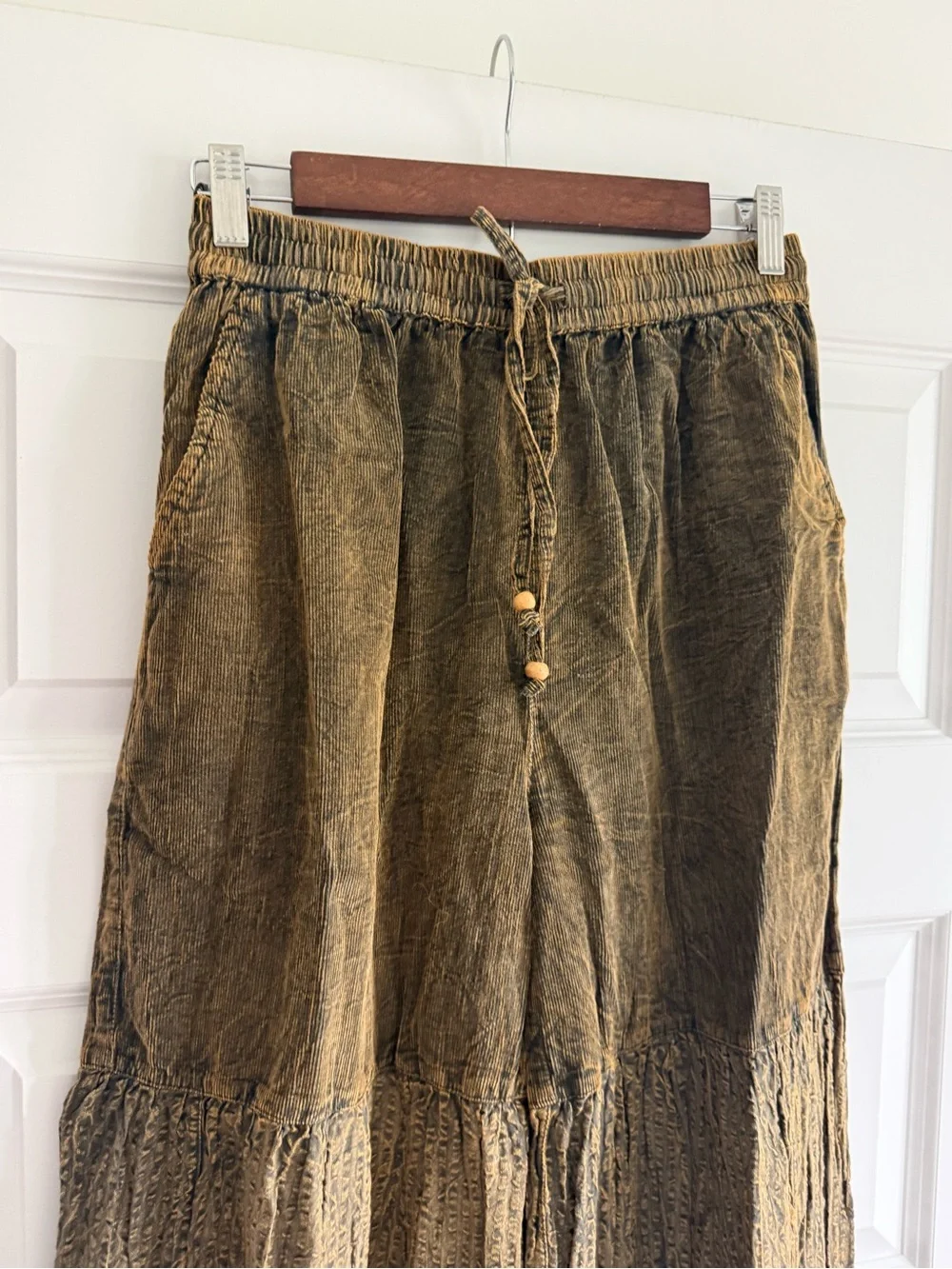 Young Threads NWT Olive Green Earthy Boho Wide Leg Pants Medium